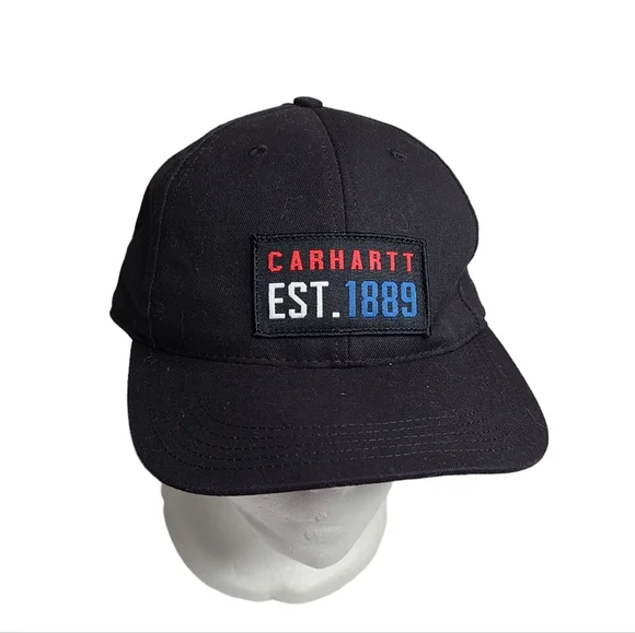 Carhartt Black Baseball Cap Hat Est 1889 Embroidered Unisex Adjustable - Picture 2 of 10
